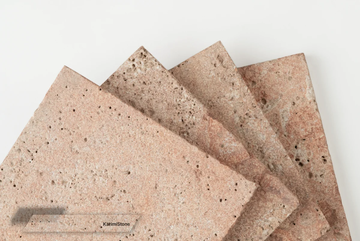 Red Travertine Sandblasted 1