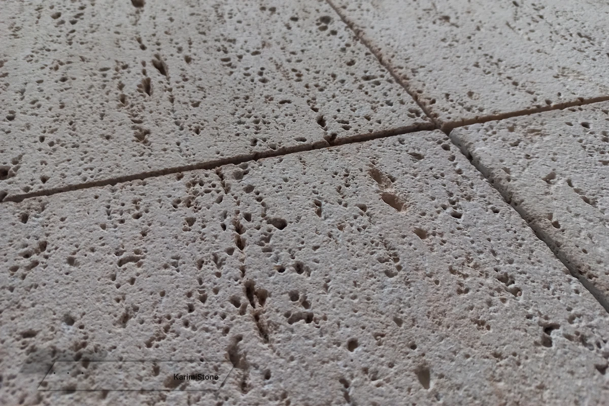 Travertine Beige Vein-cut Sandblasted 1200.800 — 02