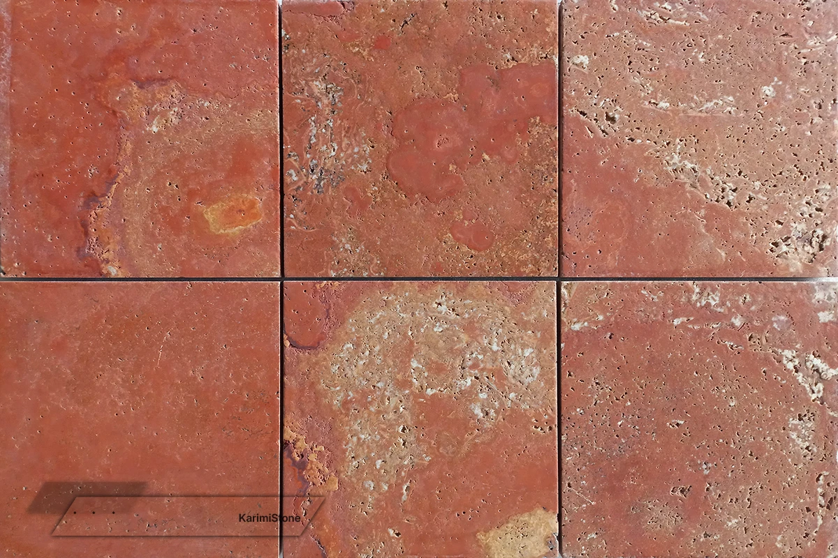 Travertine Red Cross-cut Brushed 1200.800 — 01