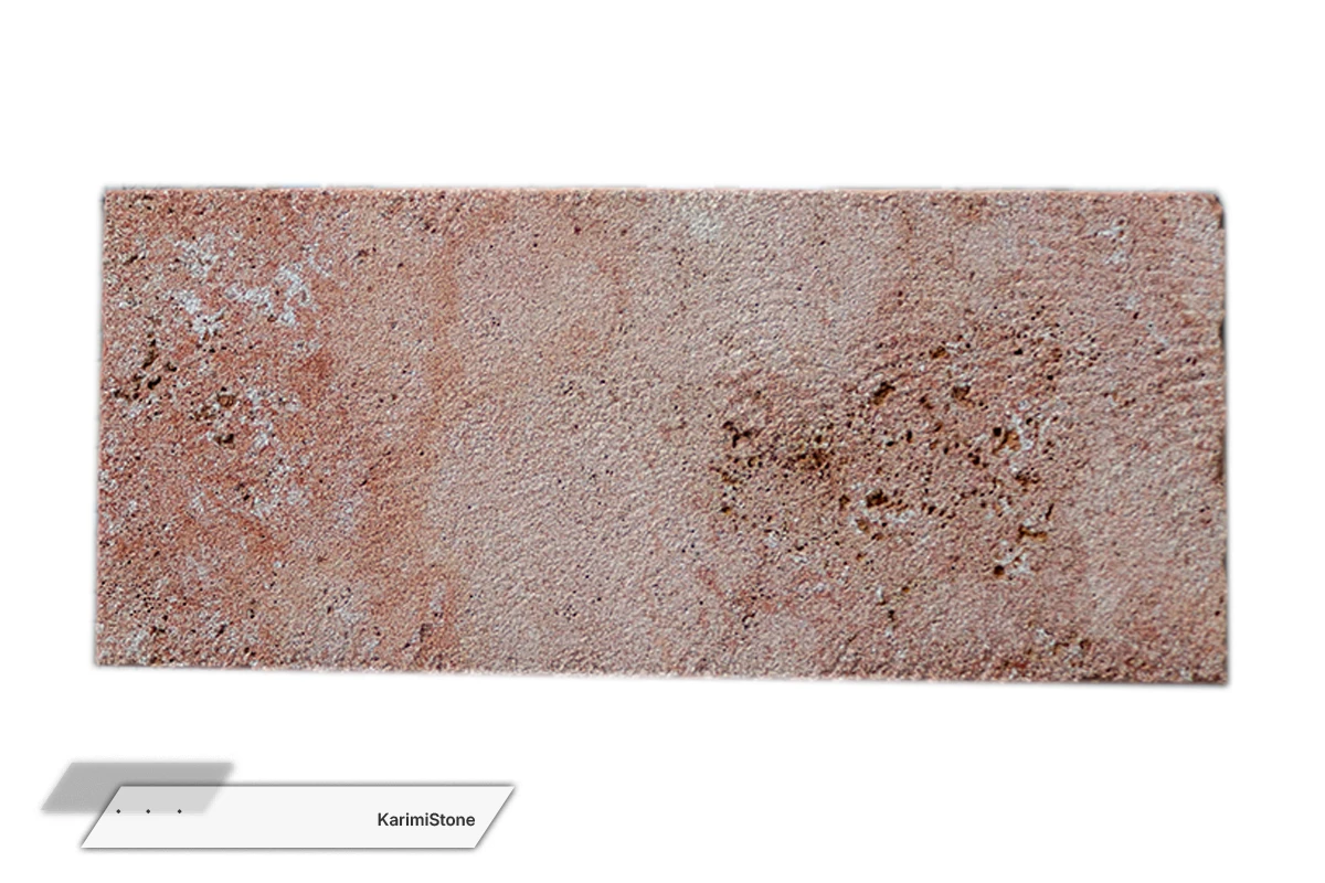 Travertine Red Cross-cut Bush hammered 1200.800 – 03