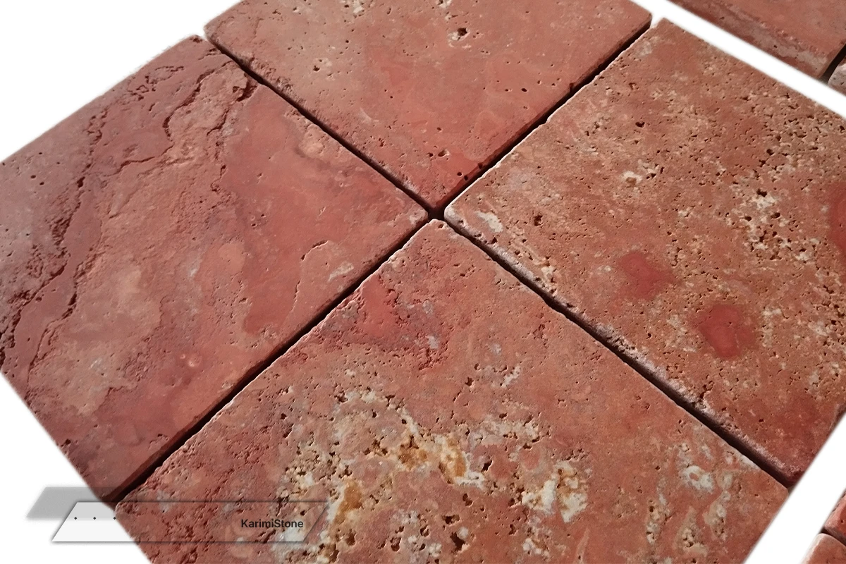 Travertine Red Cross-cut Honed & Tumbled 1200.800 — 02