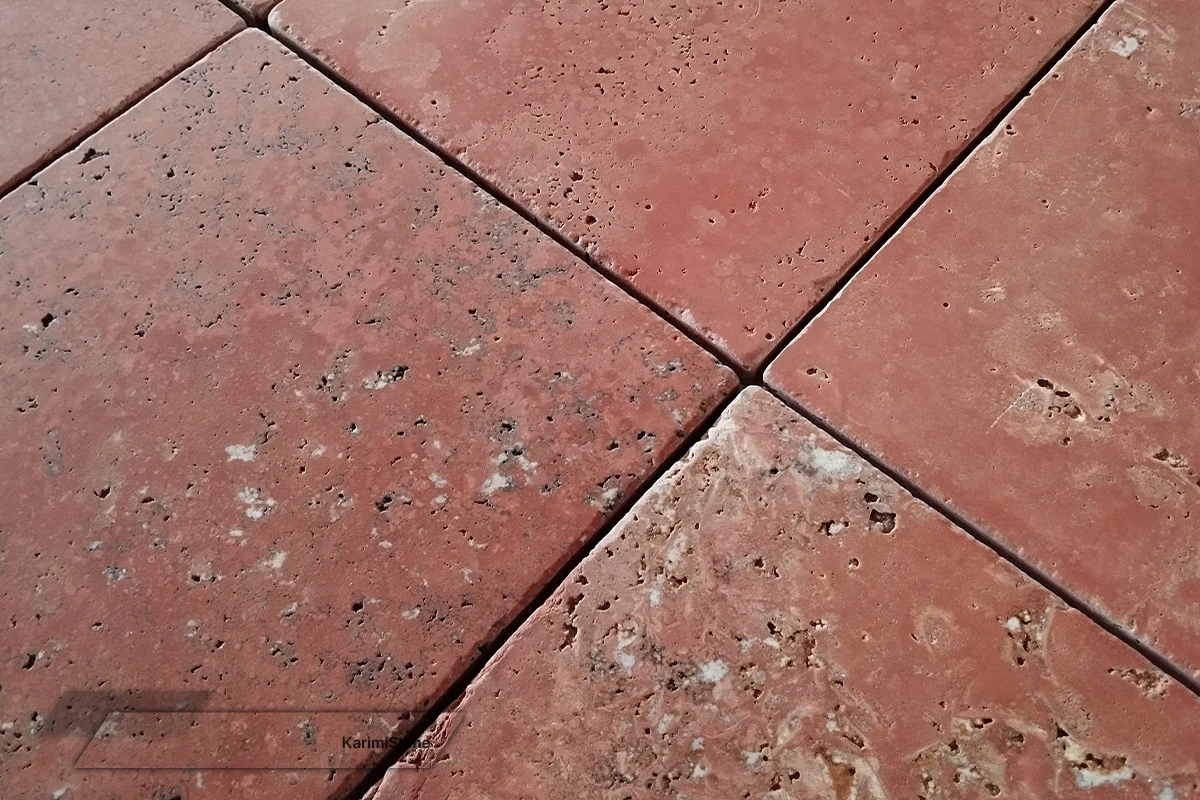 Travertine Red Cross-cut Honed & Tumbled 1200.800 — 06