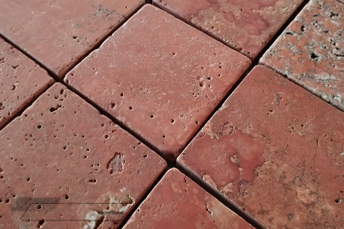 Travertine Red Cross-cut Honed & Tumbled 1200.800 — 09