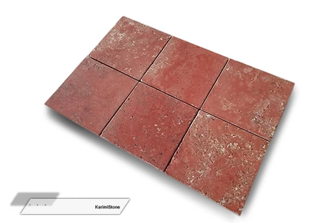 Red Travertine Honed & Tumbled