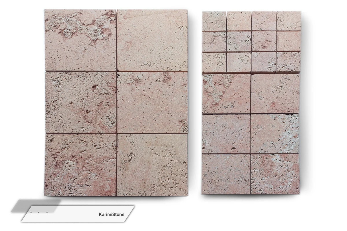Travertine Red Cross-cut Sandblasted 1200.800 — 01