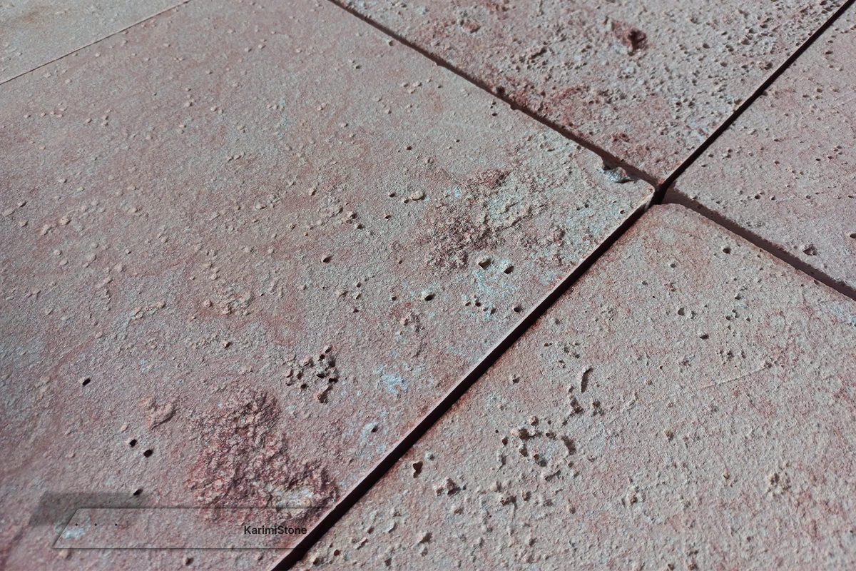 Travertine Red Cross-cut Sandblasted 1200.800 — 03