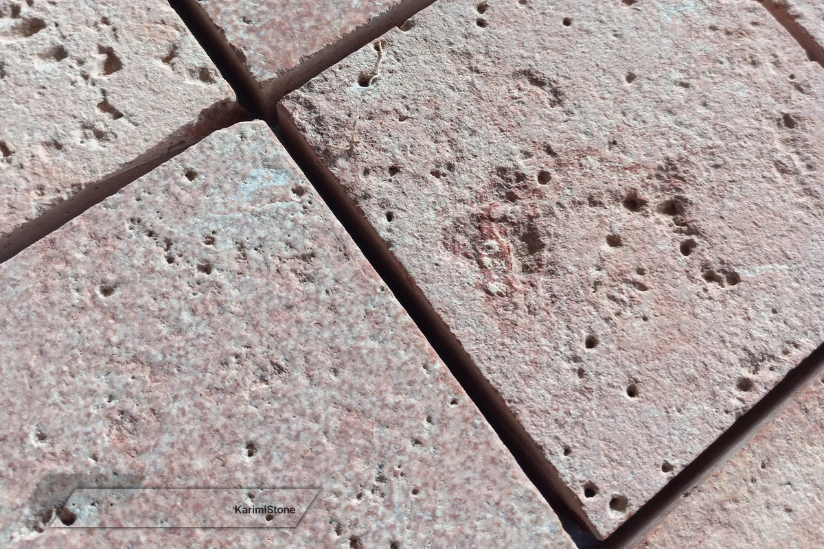 Travertine Red Cross-cut Sandblasted 1200.800 — 06