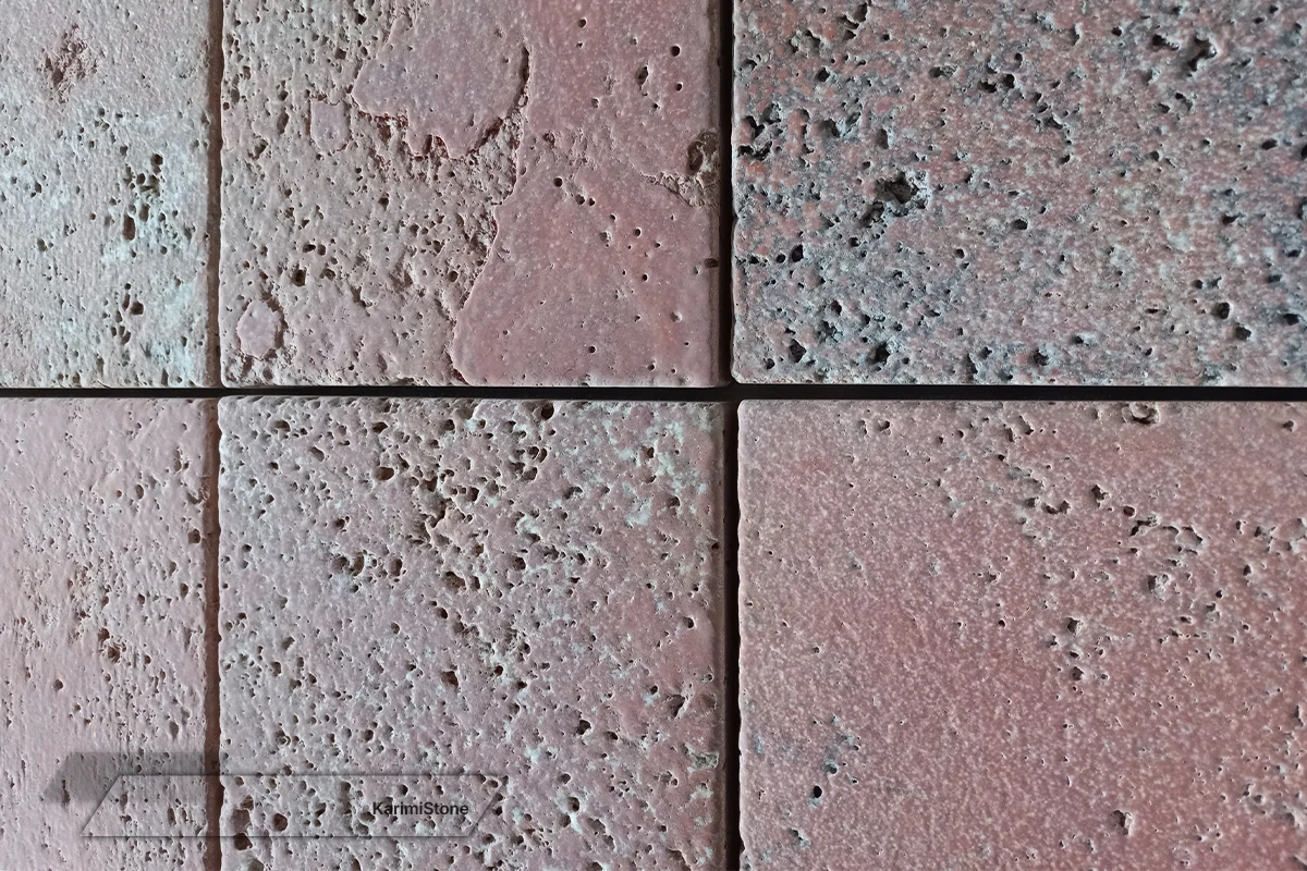 Travertine Red Cross-cut sandblasted & Brushed 1200.800 – 011