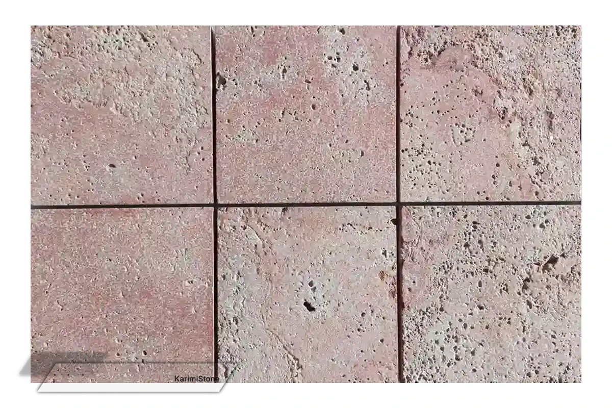 Travertine Red Cross-cut sandblasted & Brushed 1200.800 – 05