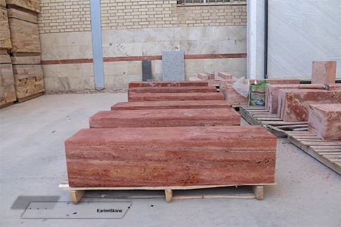 Red Travertine Sawn-cut