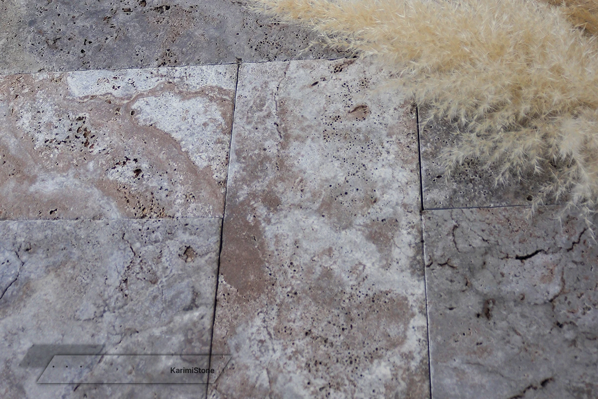 Travertine Silver Cross-cut Brushed & Tumbled 1200.800 – 04