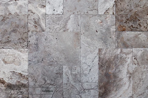 Silver Travertine Brushed & Tumbled