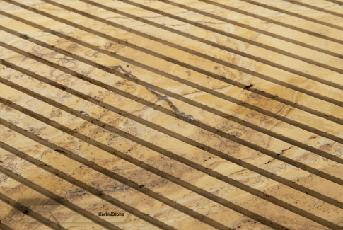 Yellow Travertine Grooved