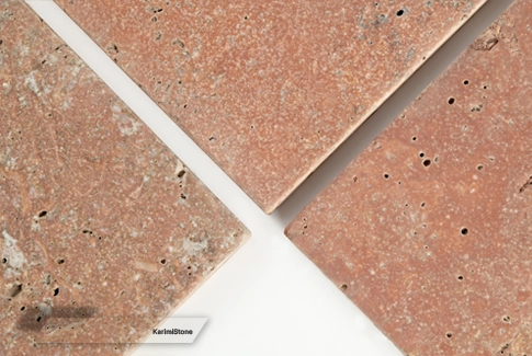 Red Travertine Sandblasted & Brushed